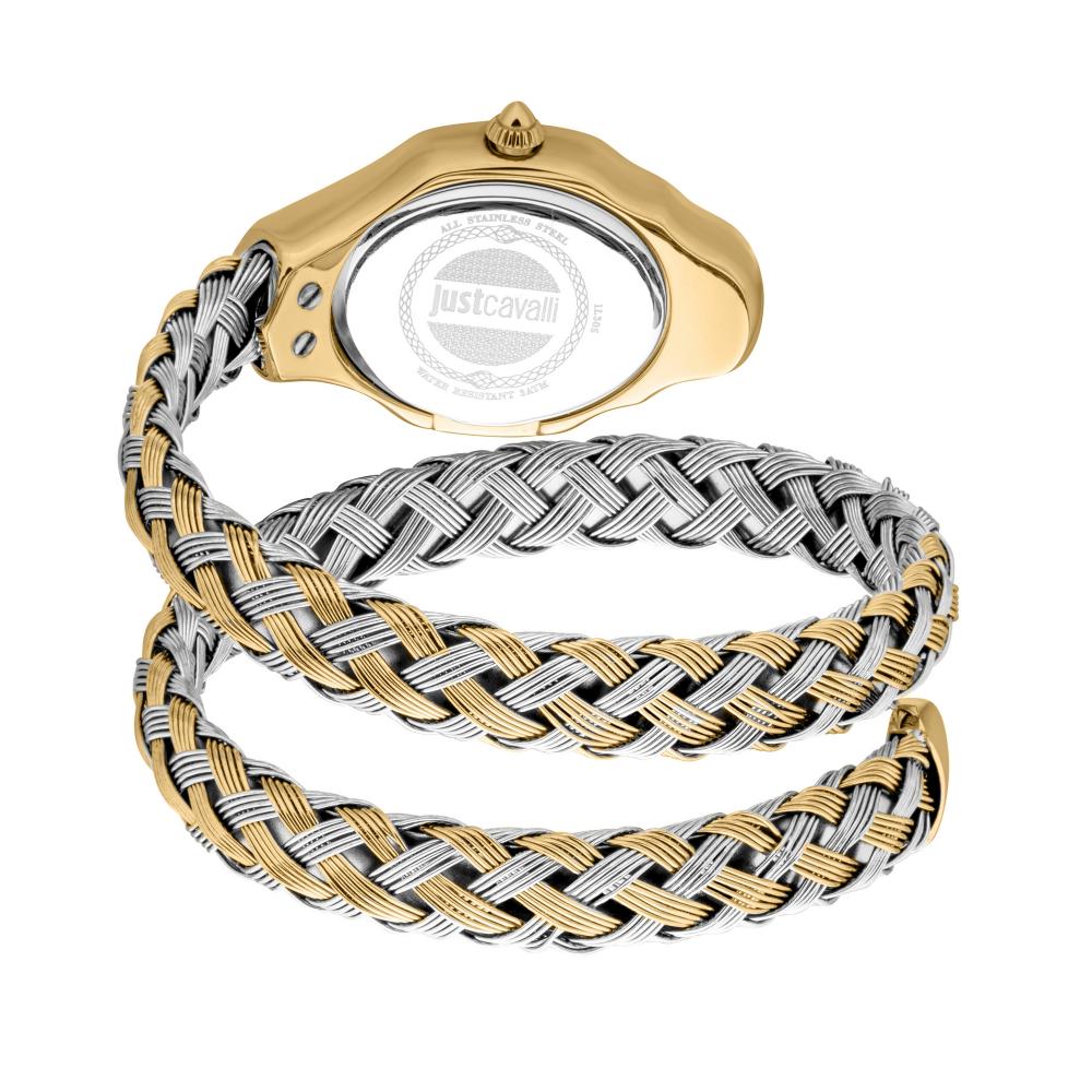 Just Cavalli Signature Snake Twined Lady Quartz Stainless Steel Watch - JC1L305M0055