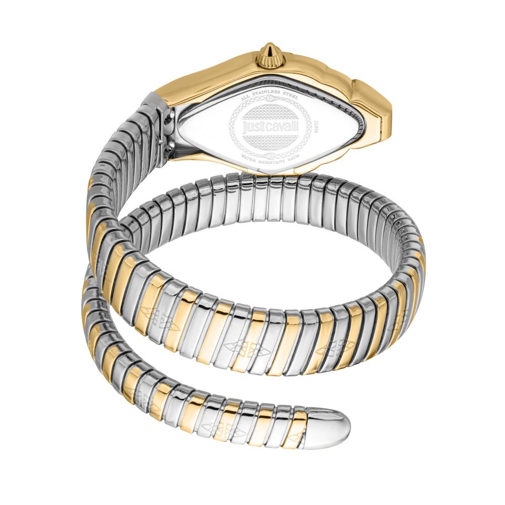 Just Cavalli Snake Ferocious snake-patterned two-tone YG/SS bracelet detail