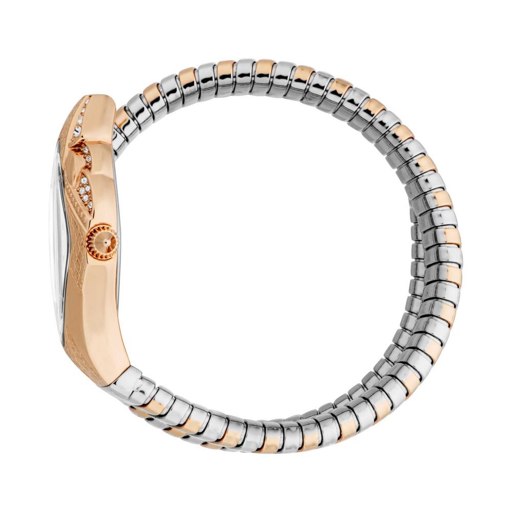 Signature Snake watch worn on wrist displaying diamond-set rose gold case and snake bracelet