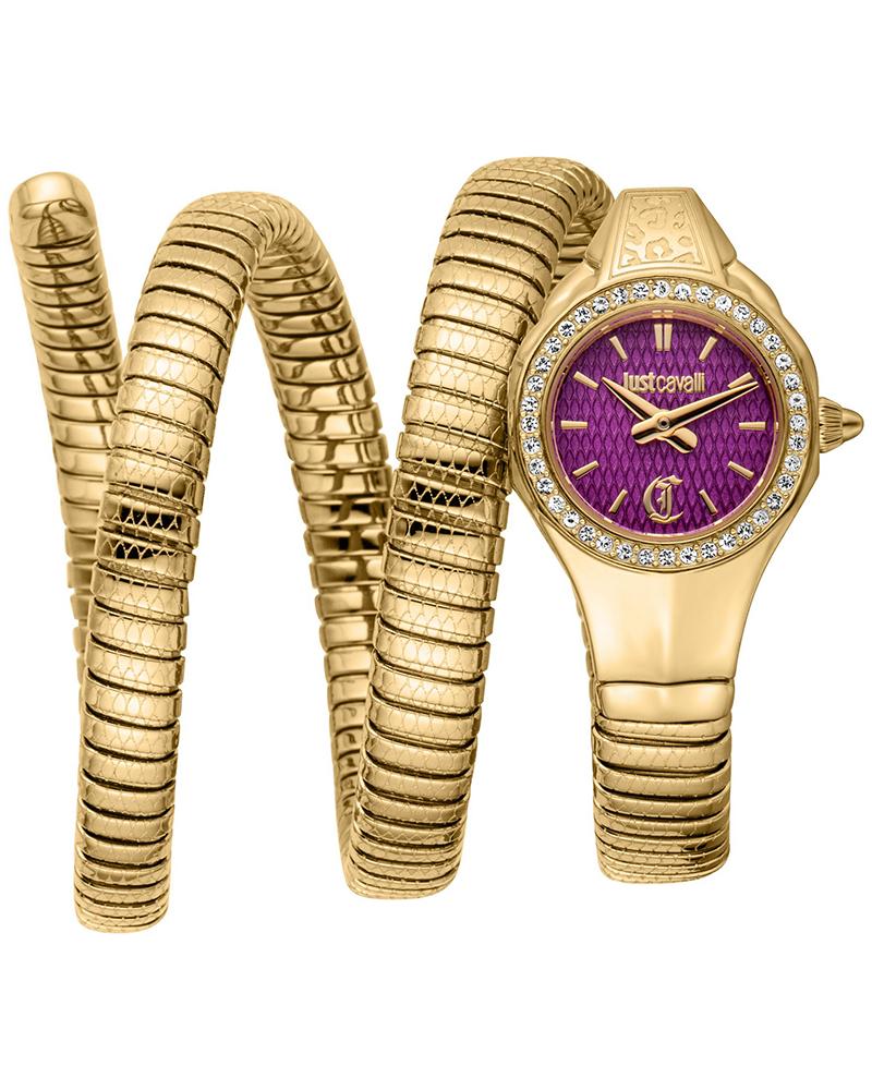 Just Cavalli Vita Purple Dial Stainless Steel Analogue Women Watch - JC1L355M0035