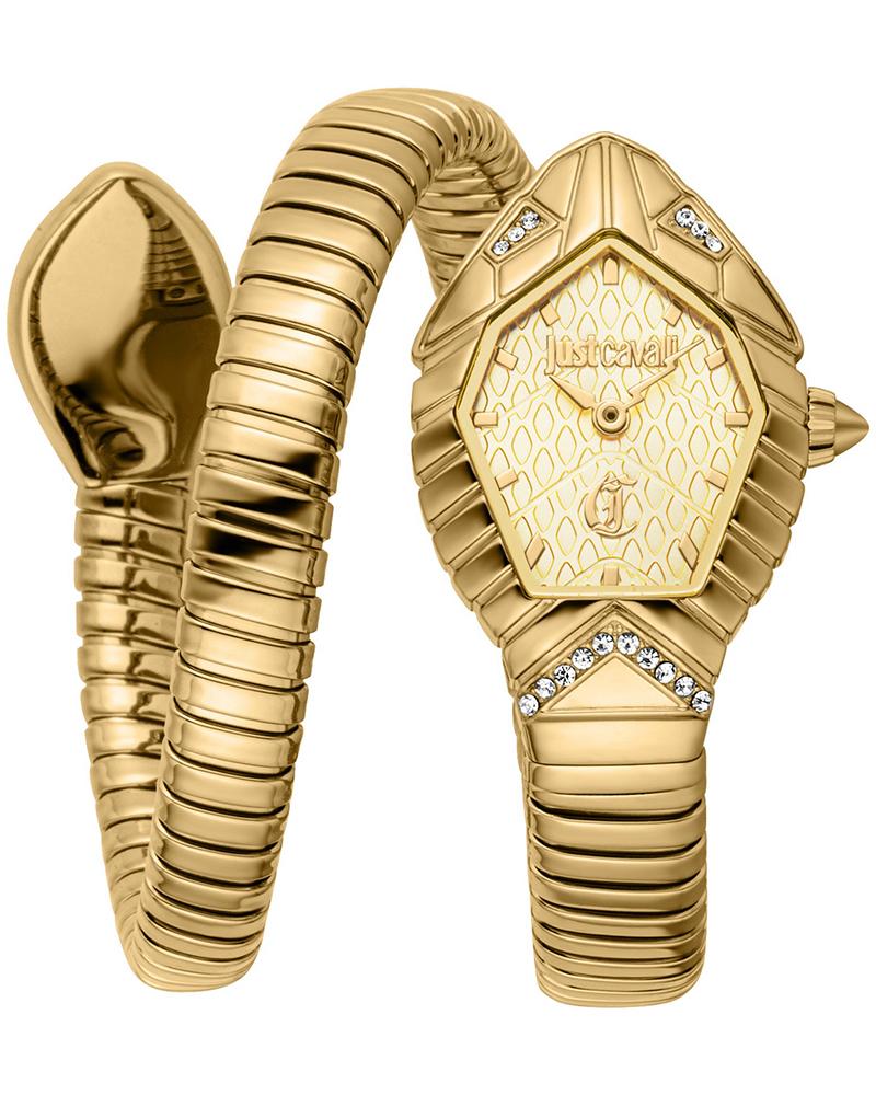 Just Cavalli Signature Snake Speranza Yellow Gold Champagne Watch - JC1L356M0025