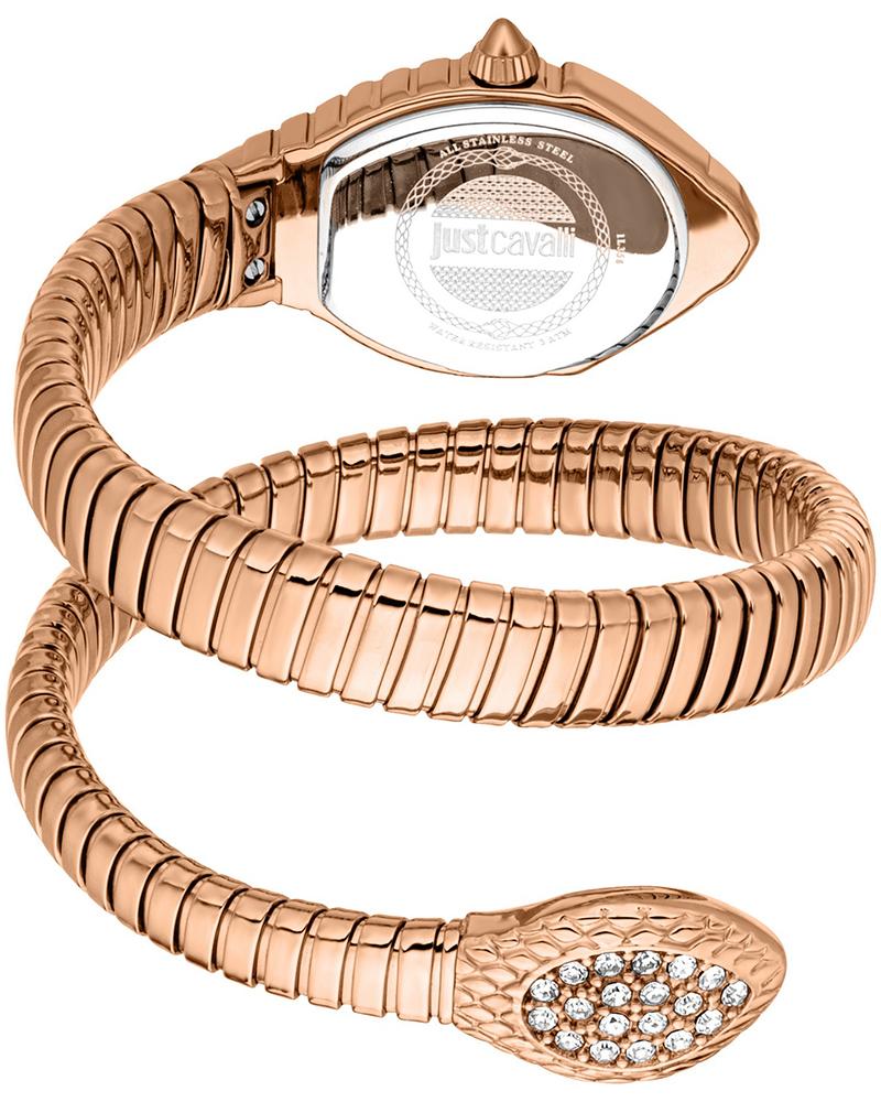 Rose gold serpent-style wrap bracelet strap with crystal-embellished clasp for Speranza watch