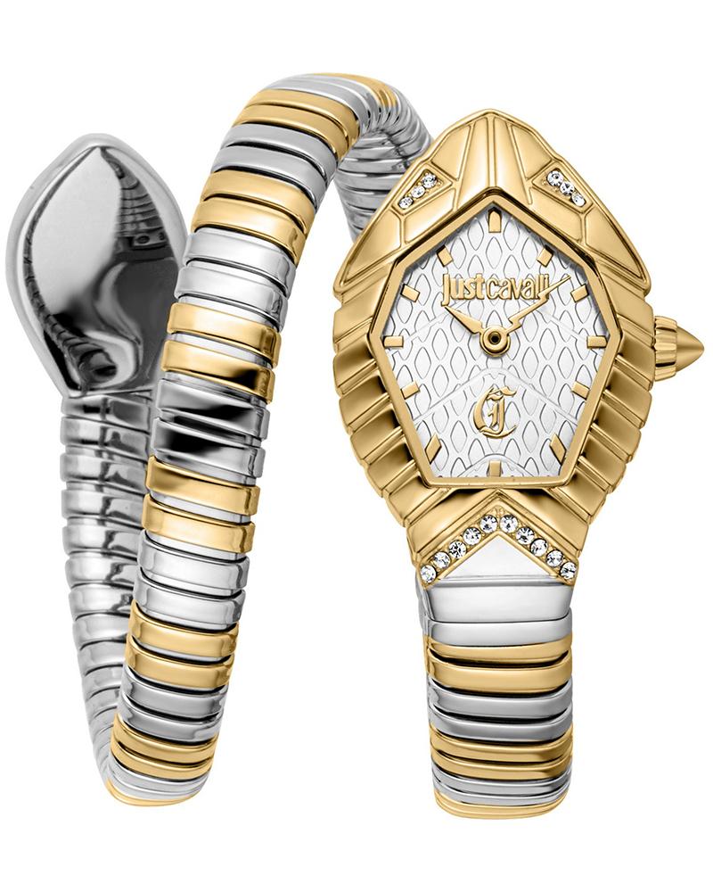 Just Cavalli Speranza silver dial women's watch with two-tone gold and silver bracelet