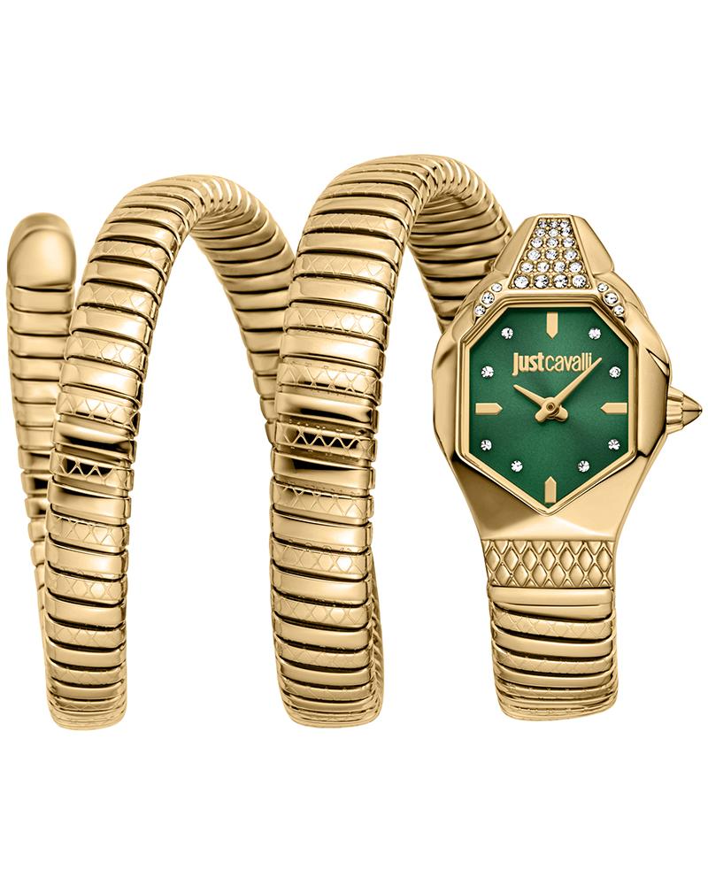 JUST CAVALLI Ambra Yellow Gold Green Women's Watch - JC1L370M0035