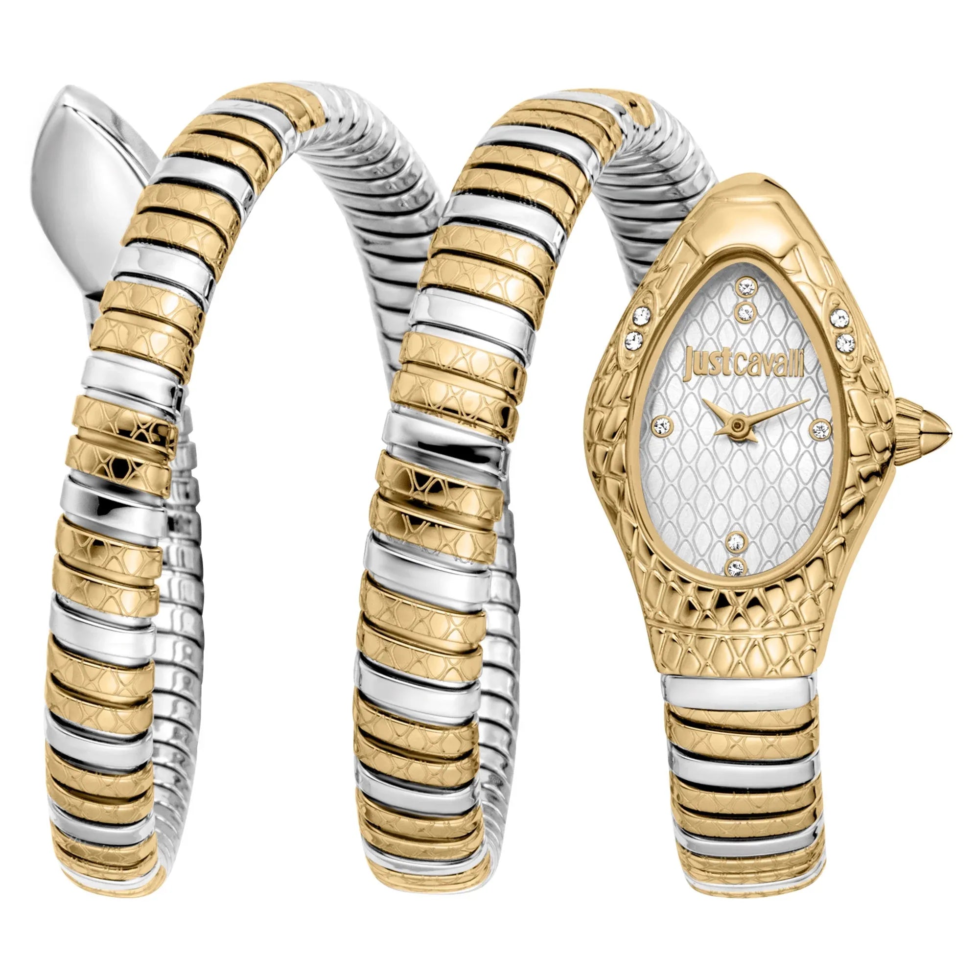 Just Cavalli Signature Snake Aurela Two Tones YG Silver Women Watch - JC1L374M0055
