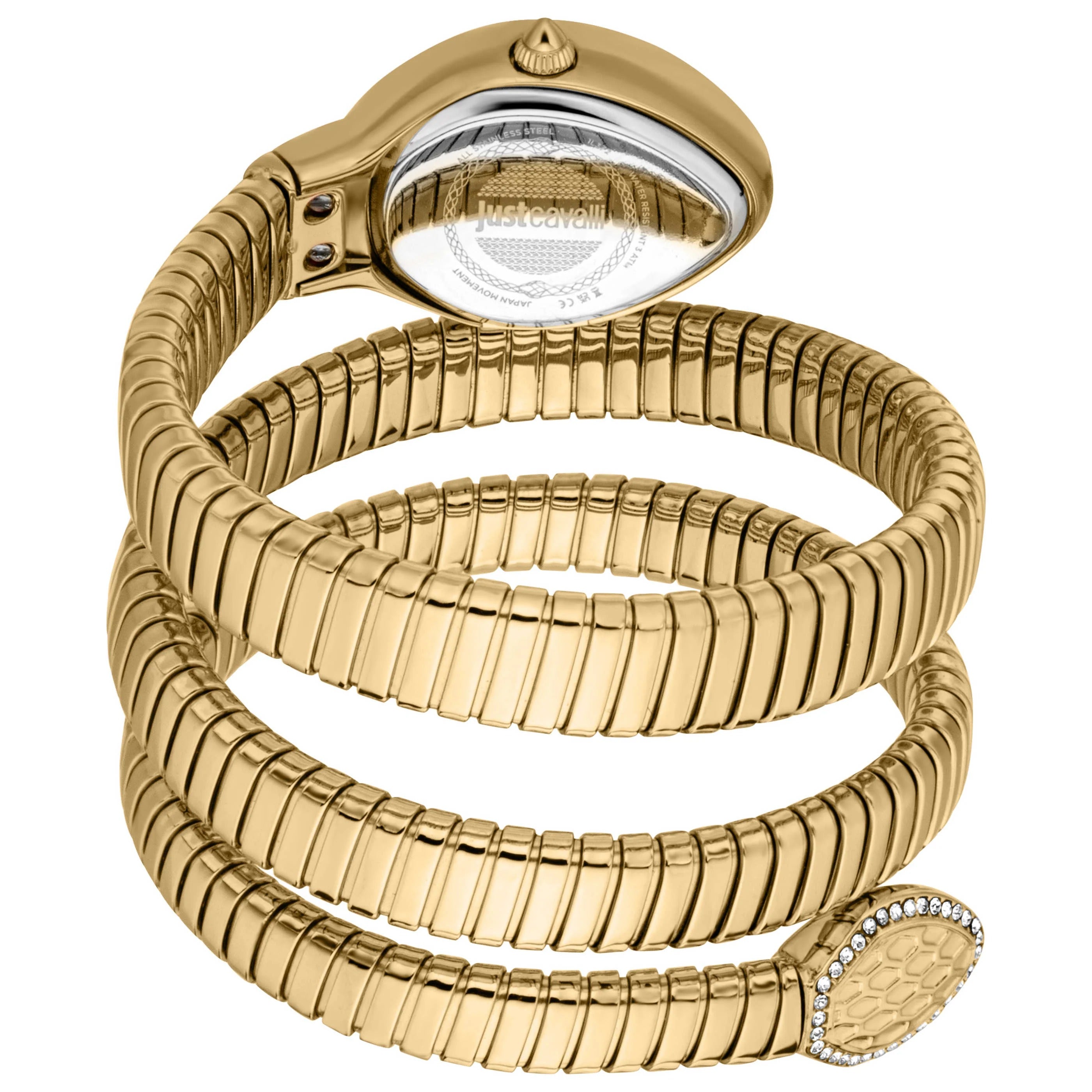 Just Cavalli Carezza Silver Dial Gold Steel Strap Women Watch - JC1L372M0025