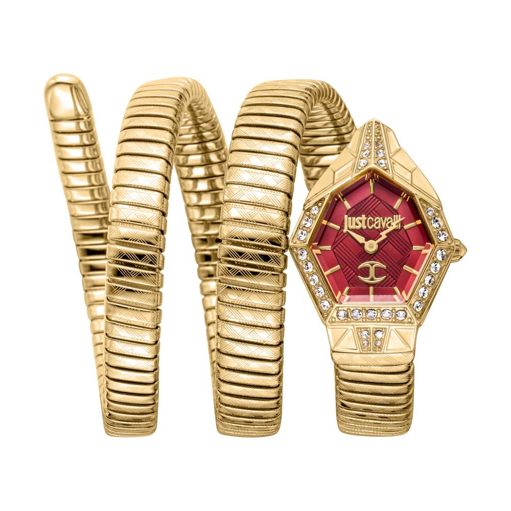 Just Cavalli Signature Snake Mesmerizing Yellow Gold Red Watch - JC1L304M0035