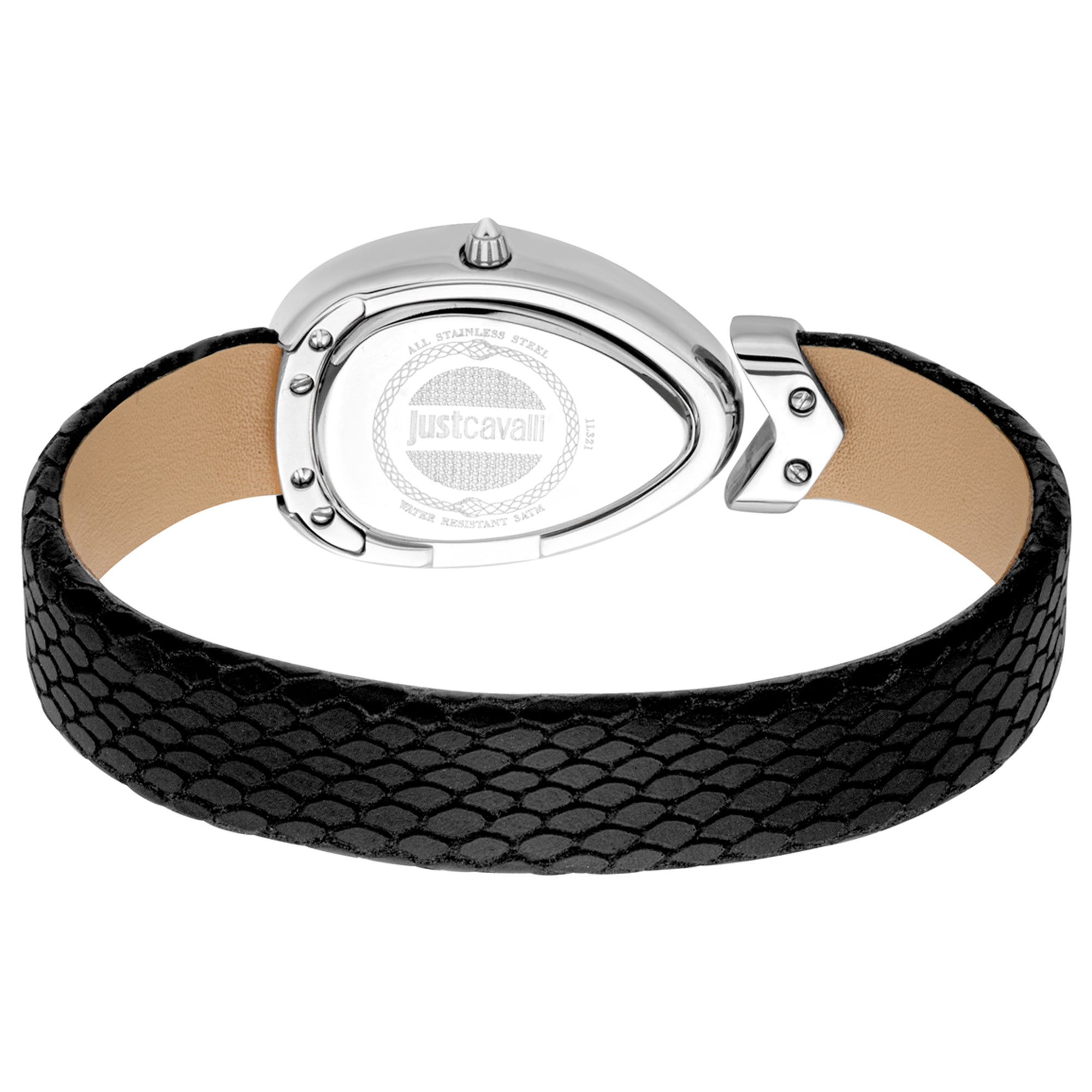 Just Cavalli Signature Snake Diversa Snake Black Silver Watch - JC1L321L0015
