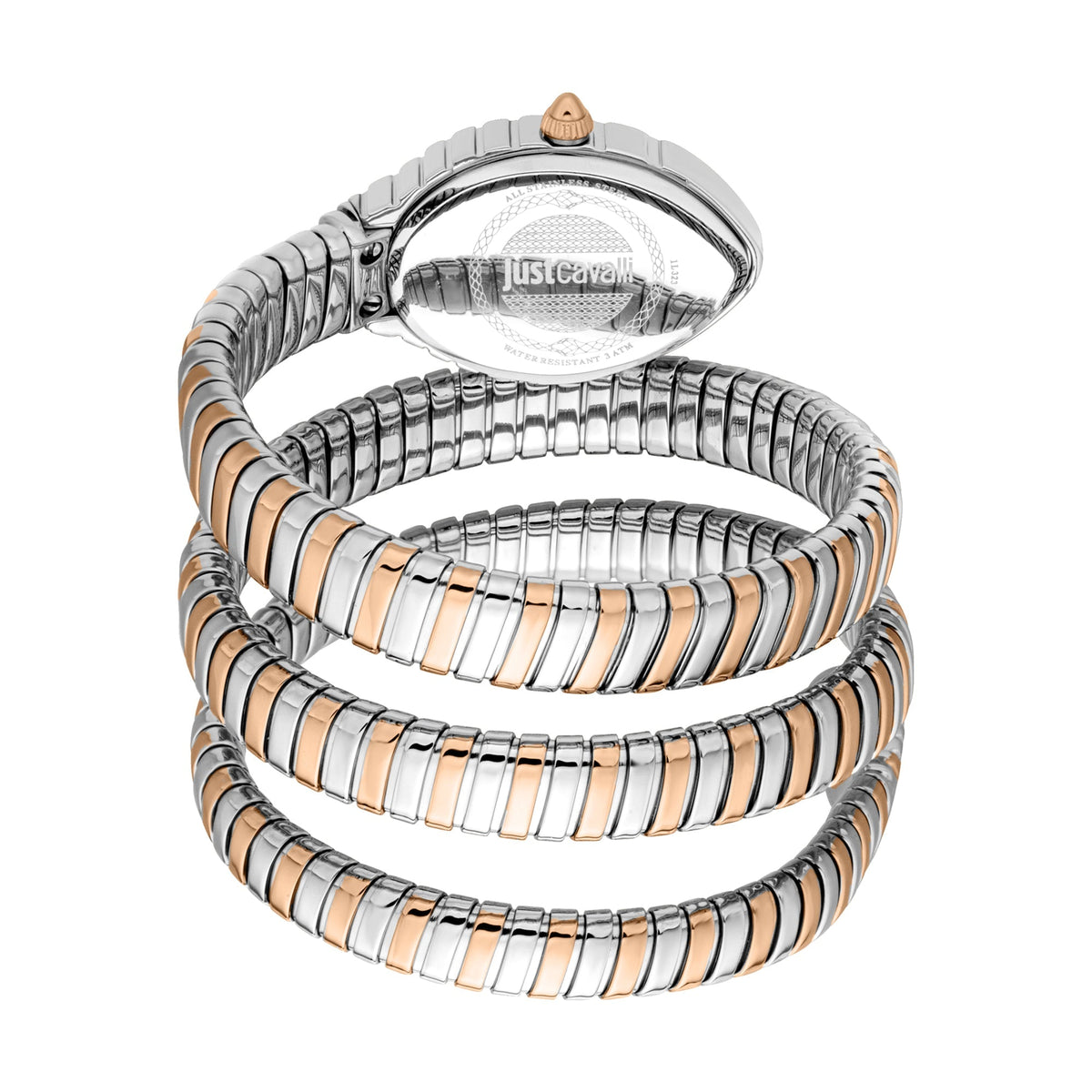Just Cavalli Specchio Silver Dial Two Tone Steel Strap Women's Watch - JC1L323M0065