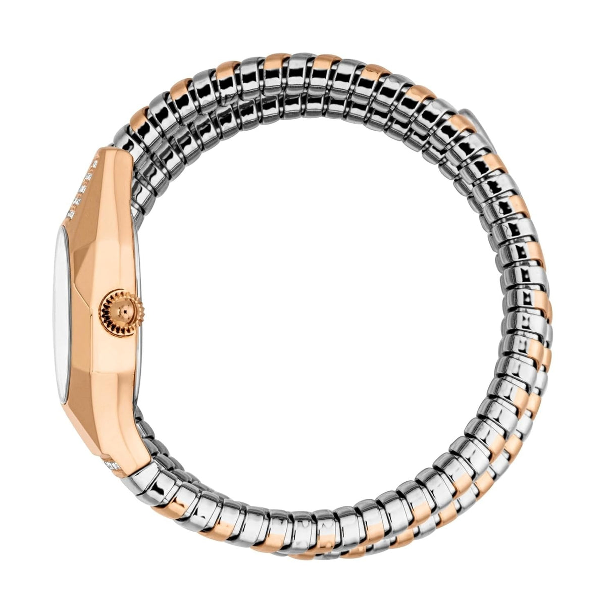 Just Cavalli Lunara Oval Silver Dial Two Tone Analog Women Watch - JC1L397M0075