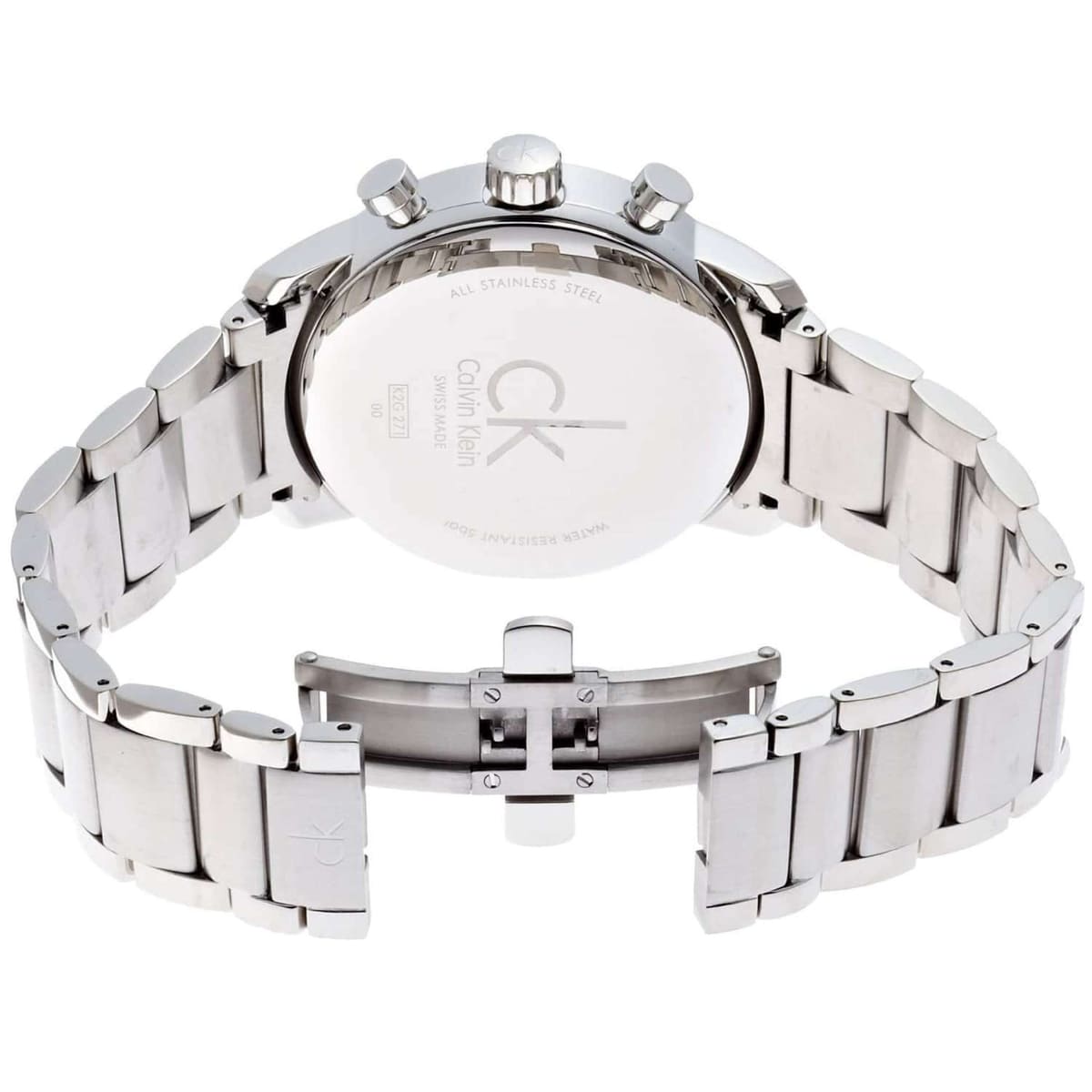 Calvin Klein City Chronograph Black Dial Silver Steel Strap Watch for Men - K2G2714X