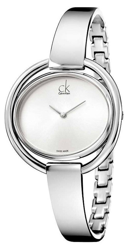 Calvin Klein Impetuous K4F2N116 silver dial watch with polished steel strap