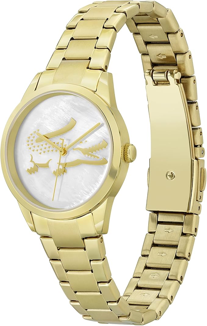 Lacoste Gold Stainless Steel White Mother of Pearl Dial Women's Watch - 2001216