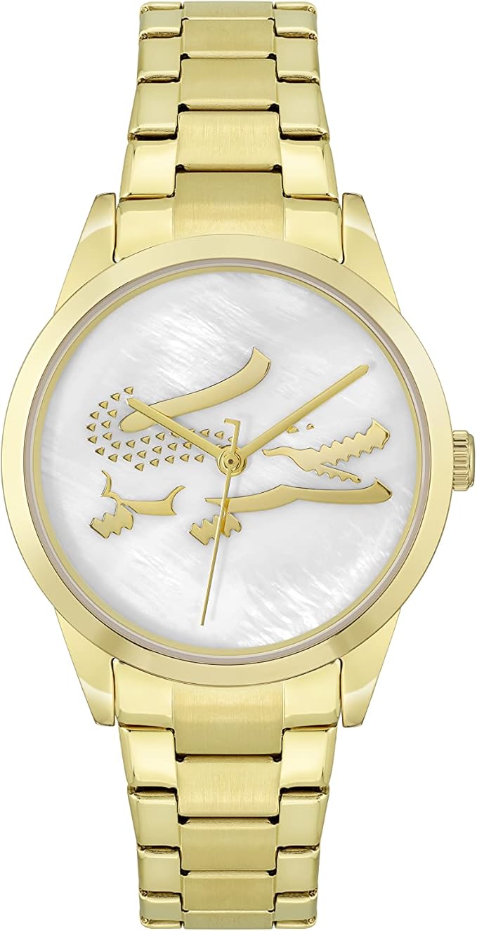 Lacoste Gold Stainless Steel White Mother of Pearl Dial Women's Watch - 2001216