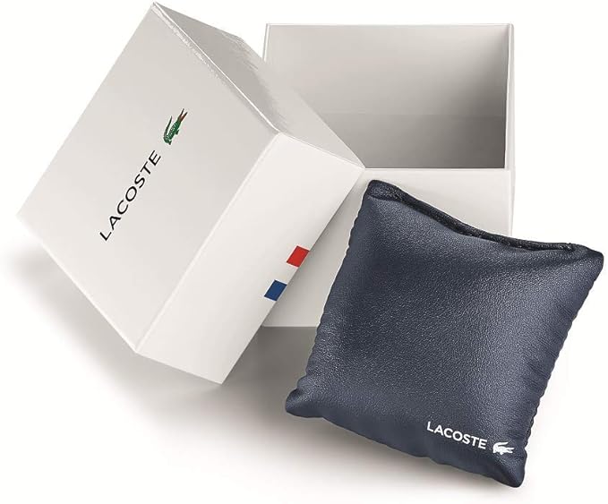 Lacoste watch gift box with pouch and included accessories