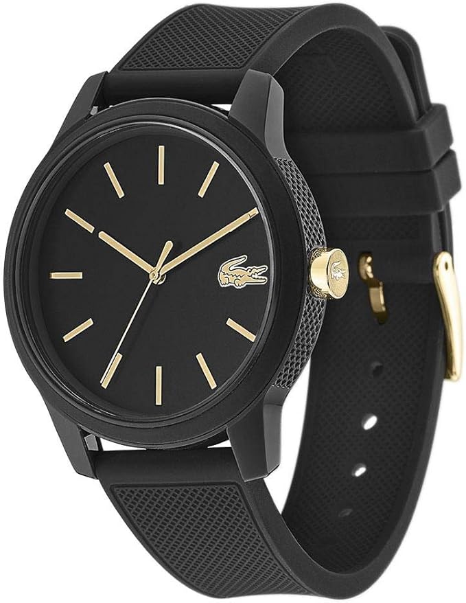Lacoste Analog Black Dial with Rubber Strap Men's Watch-2011010