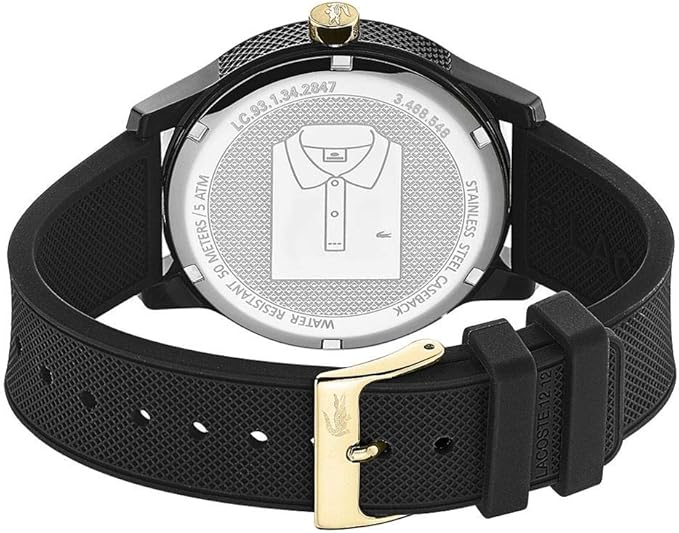 Lacoste Analog Black Dial with Rubber Strap Men's Watch-2011010
