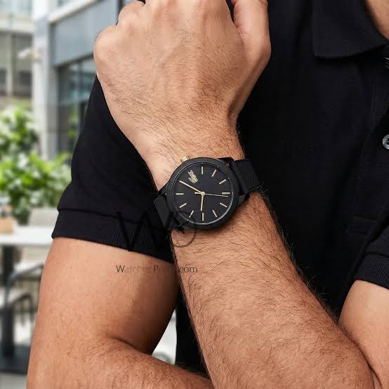 Lacoste Analog Black Dial with Rubber Strap Men's Watch-2011010
