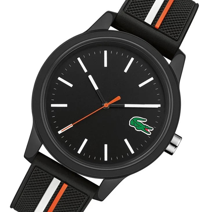 LACOSTE BLACK DIAL BLACK SILICONE STRAP MENS WATCH - 2011071