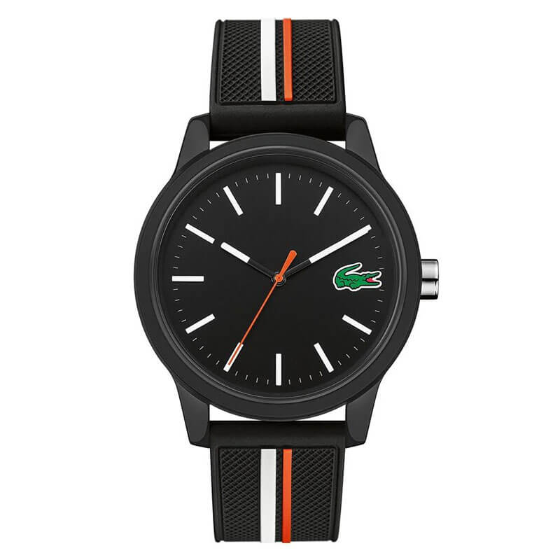 LACOSTE BLACK DIAL BLACK SILICONE STRAP MENS WATCH - 2011071