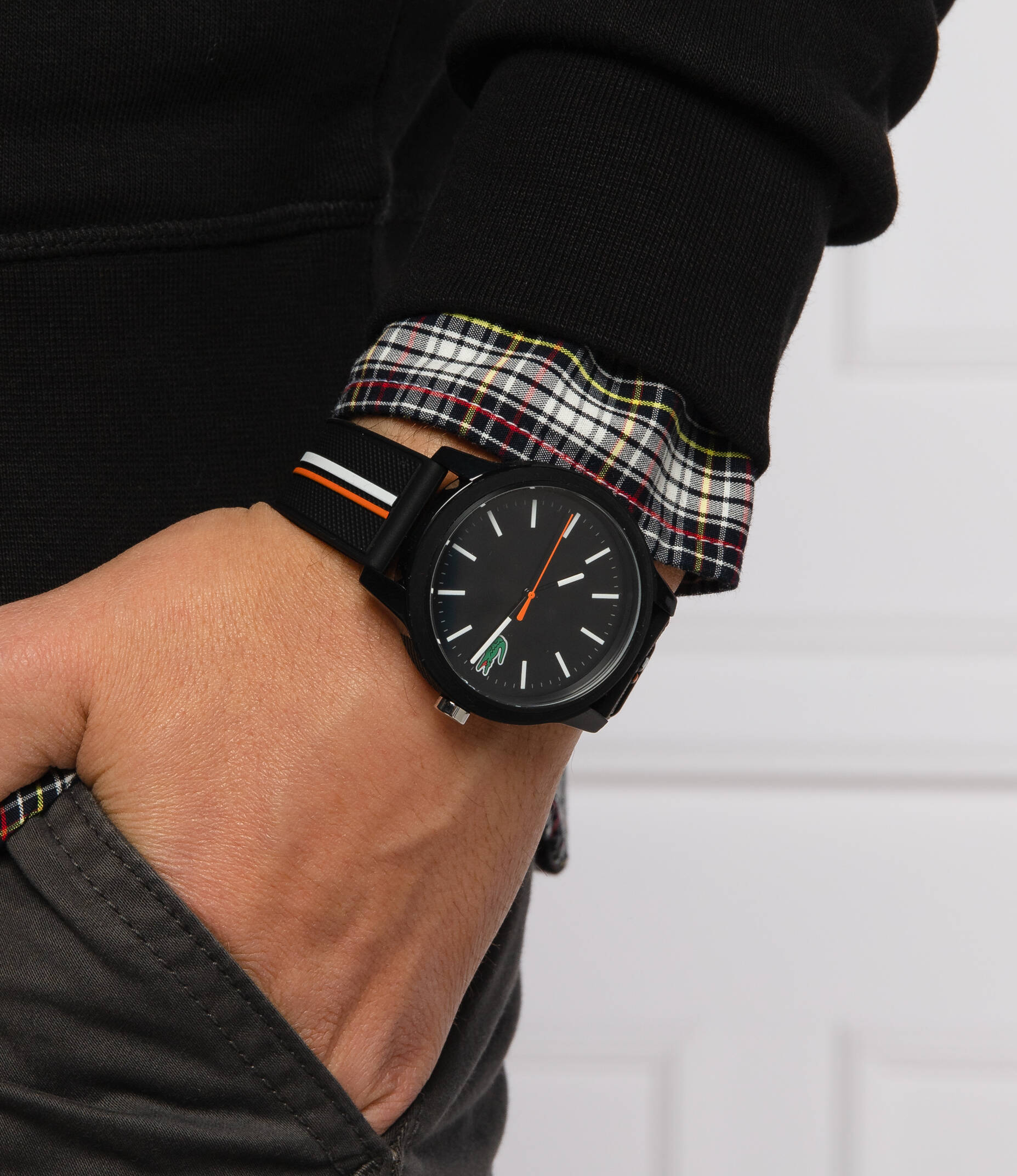 LACOSTE BLACK DIAL BLACK SILICONE STRAP MENS WATCH - 2011071