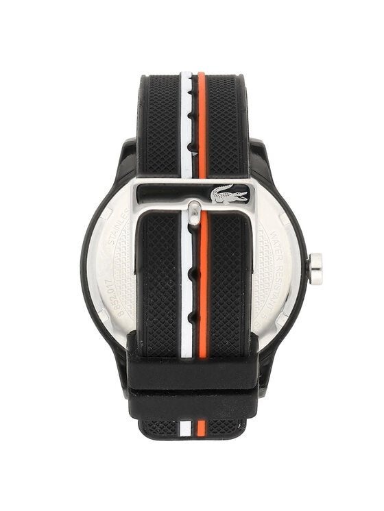 LACOSTE BLACK DIAL BLACK SILICONE STRAP MENS WATCH - 2011071