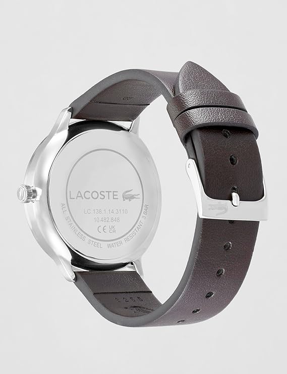 LACOSTE CLUB BLUE DIAL BROWN LEATHER MEN's WATCH - 2011227