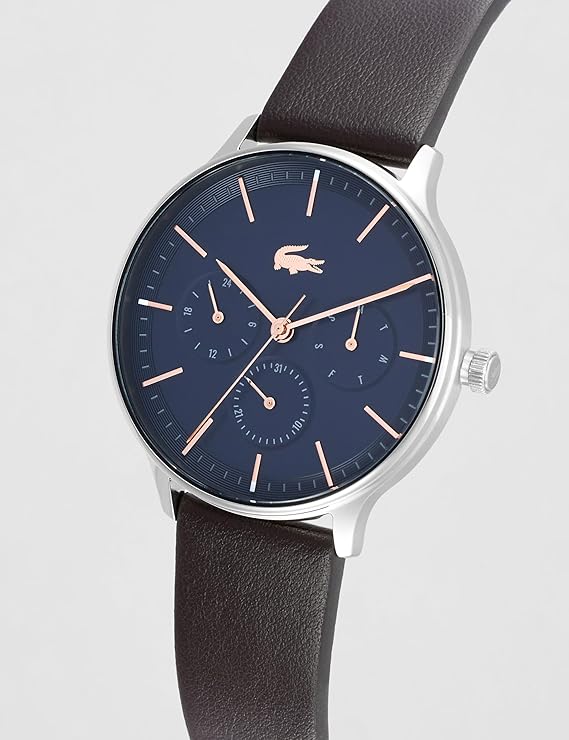 LACOSTE CLUB BLUE DIAL BROWN LEATHER MEN's WATCH - 2011227