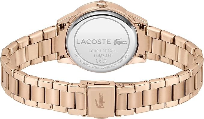 Lacoste Ladycroc watch caseback showing Lacoste branding and reference number