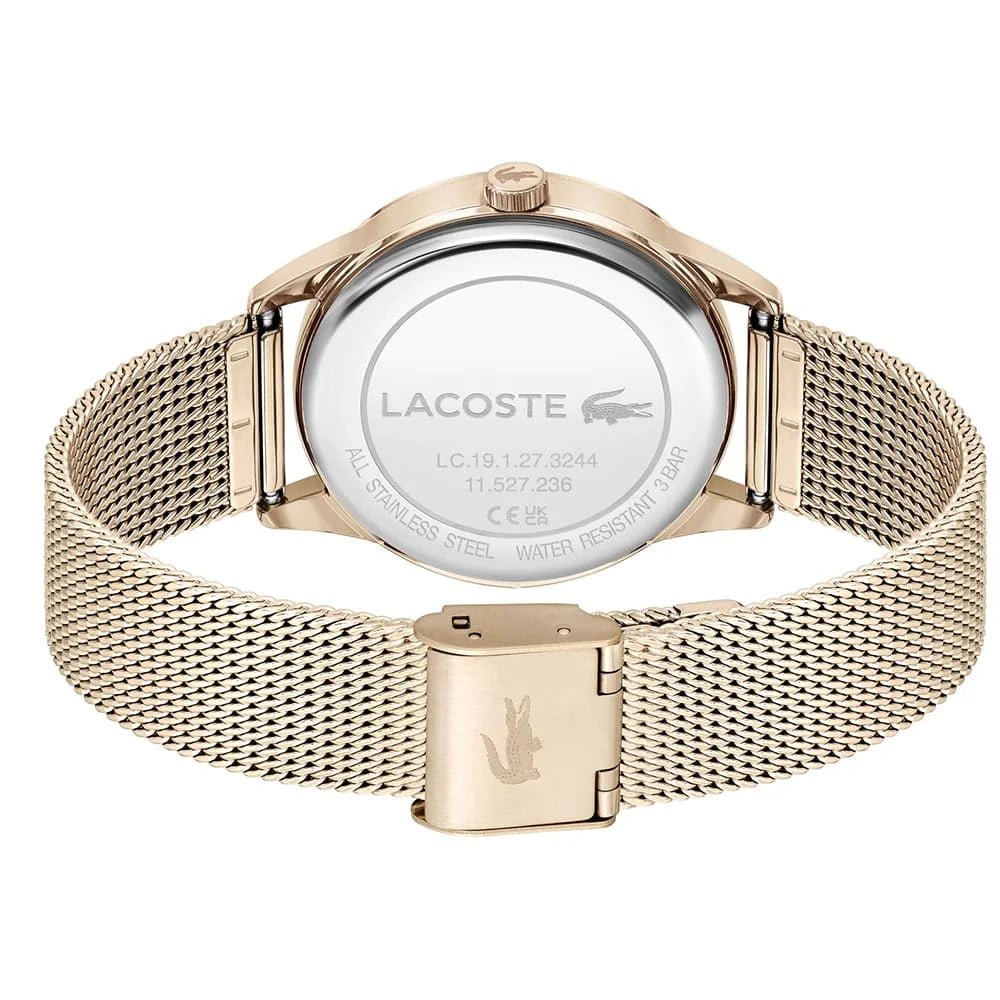 Lacoste Ladycroc Carnation Gold Mesh Light Carnation Gold Dial Women's Watch - 2001261