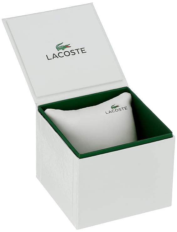 Lacoste Philadelphia watch packaging with white box and green accent
