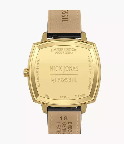 Fossil caseback engraved with Nick Jonas limited edition 0000/2292 and Fossil branding