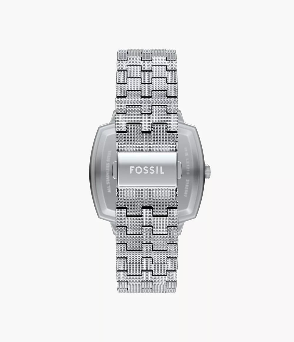 Fossil Machine Luxe caseback with stainless steel bracelet