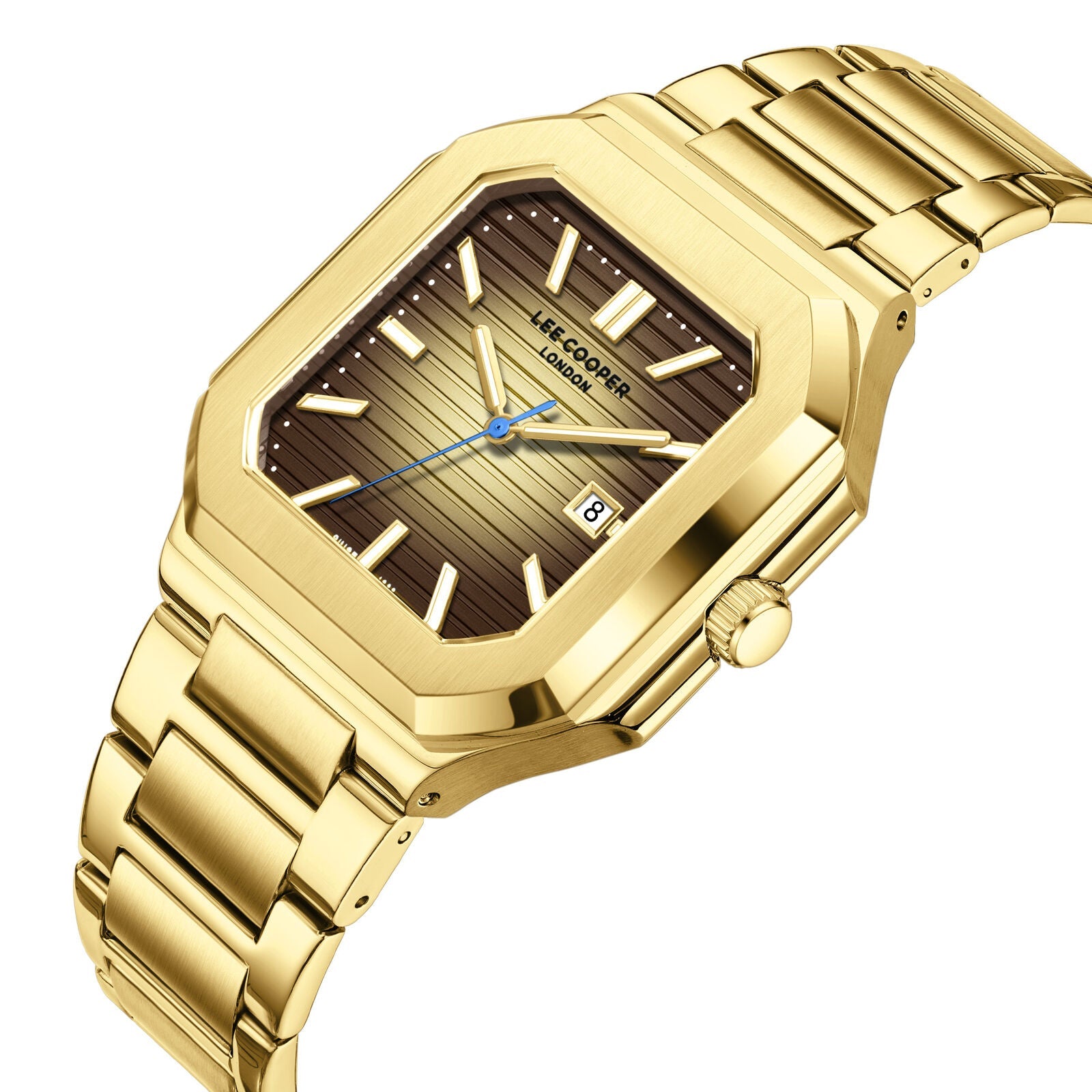 Lee Cooper Maxime Square Case Brown Dial Gold Watch - LC08269.140