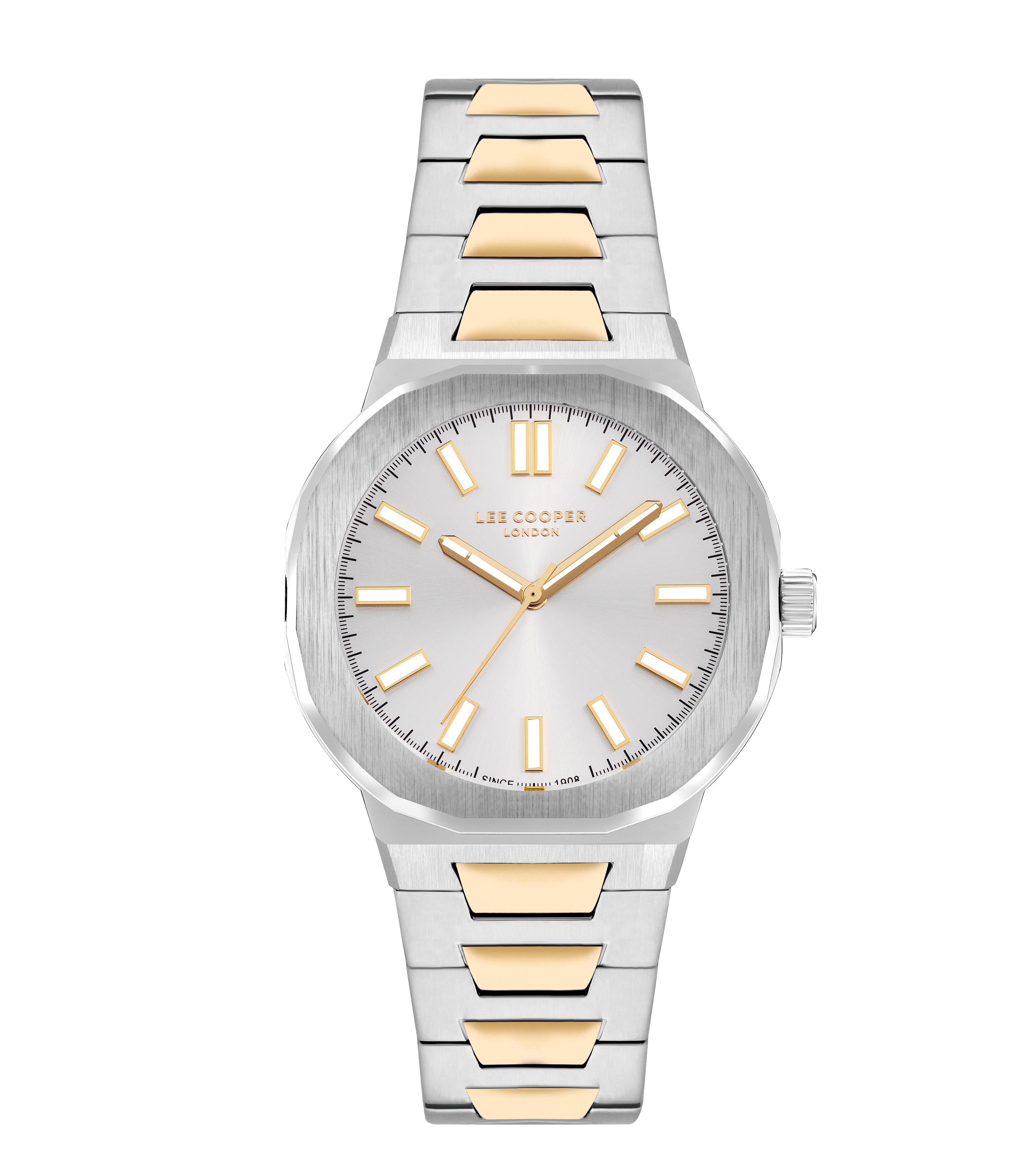 Lee Cooper 43MM Silver & Gold Analog Stainless Steel Watch – LC07952.230