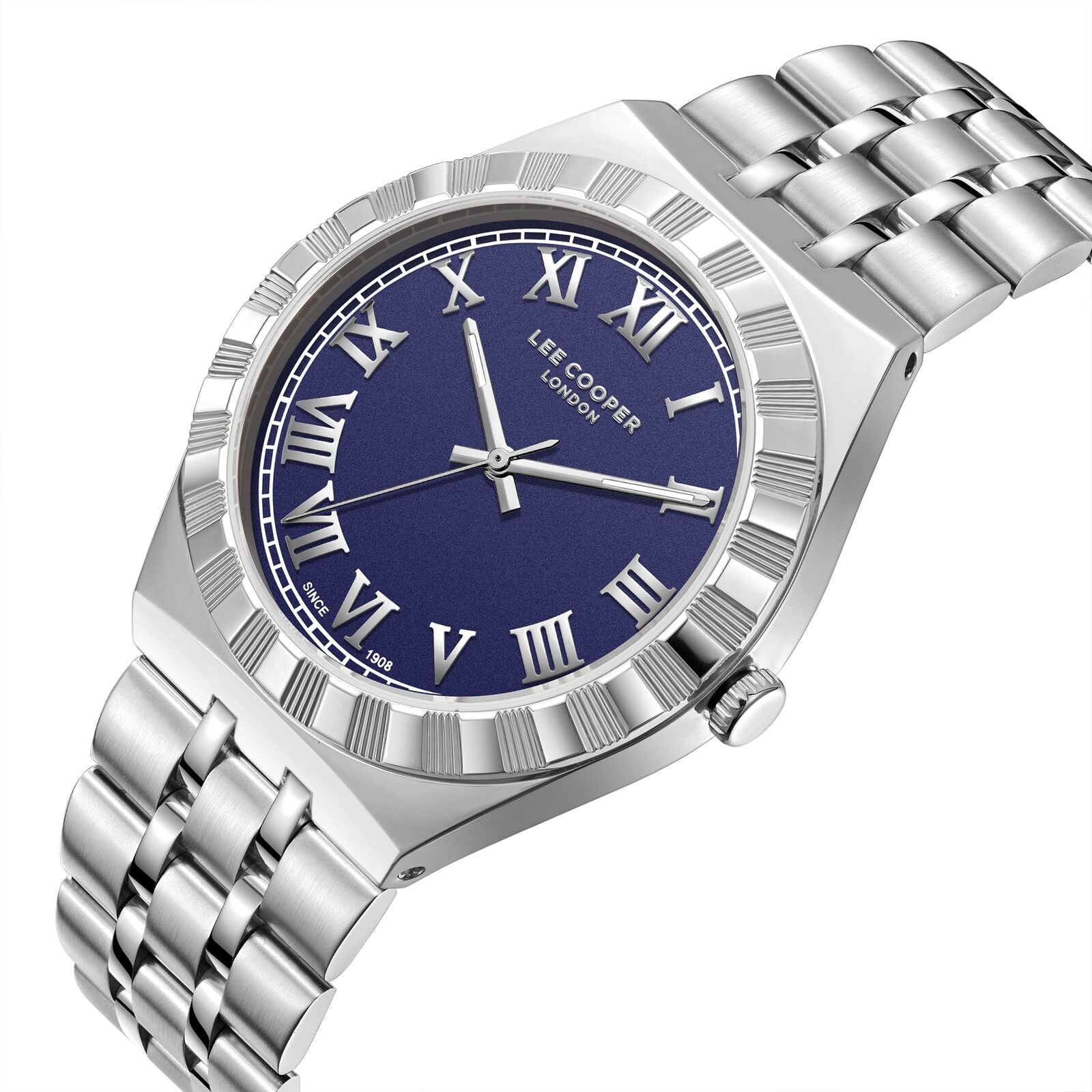 Lee Cooper Jayden Blue Dial Silver Watch - LC08060.390