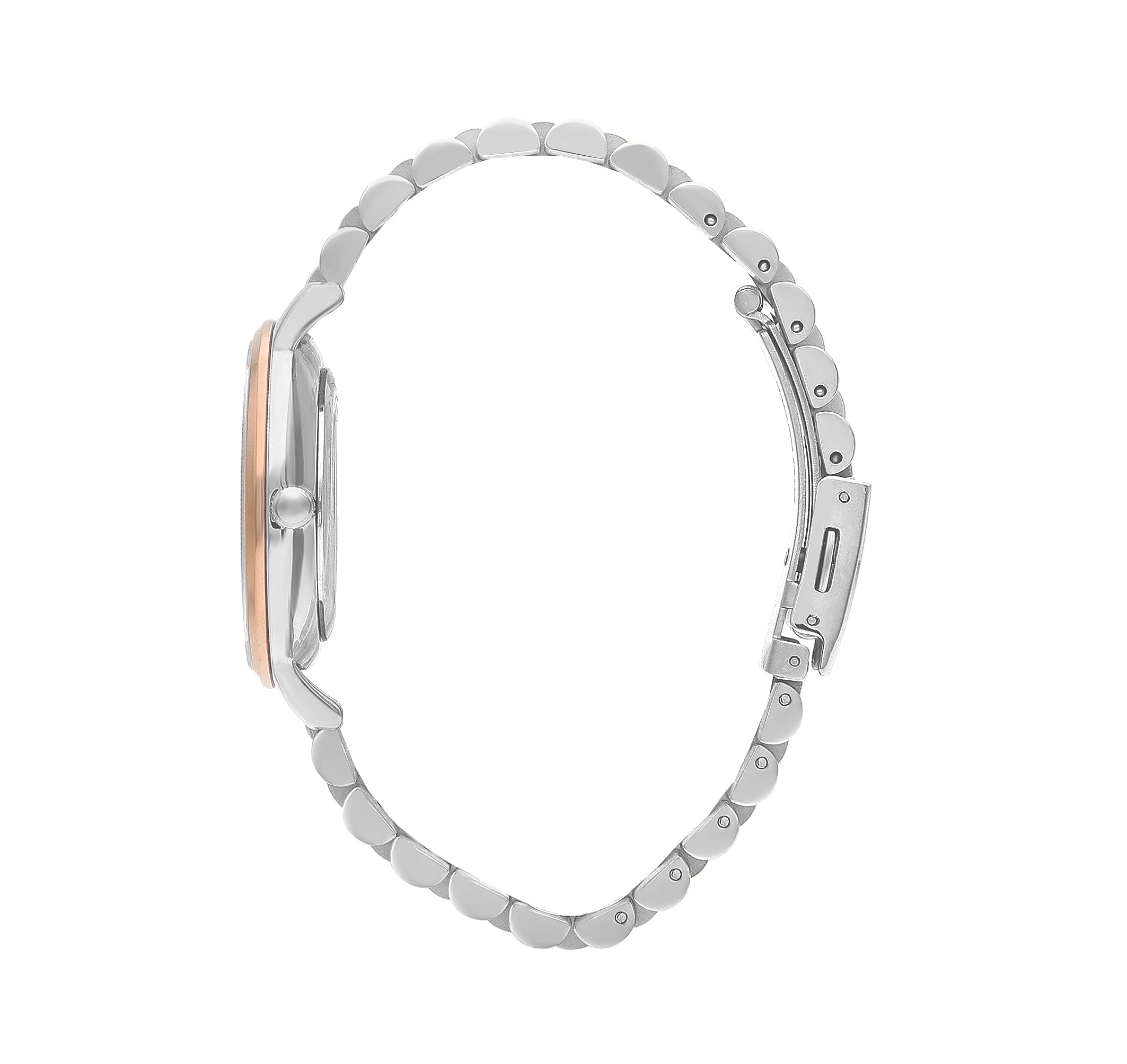 Lee Cooper Women’s 36 MM Silver & Rose Gold Analog Stainless Steel Strap Watch – LC07548.520 - Watch