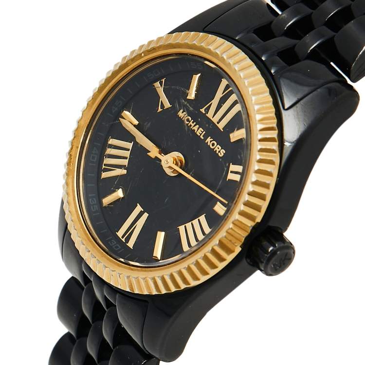 Michael Kors Lexington Black Dial Black Ion Plated Women's Watch - MK3299