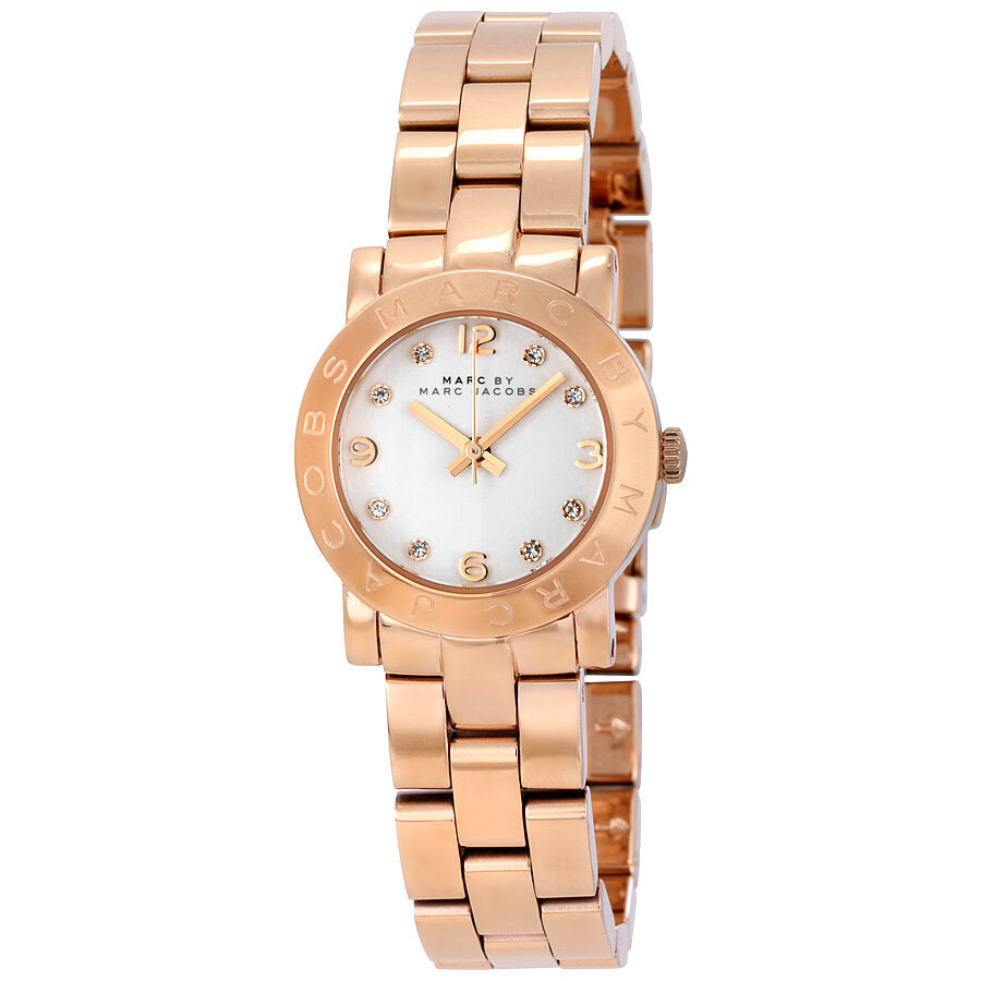 Marc by Marc Jacobs Baker rose gold watch with white dial and crystal hour markers