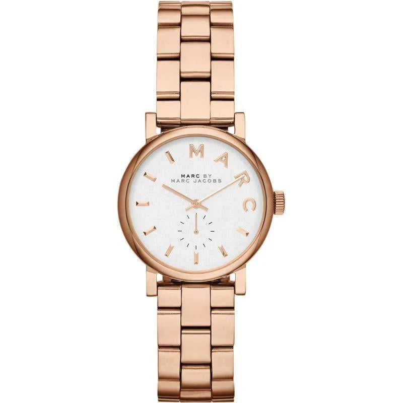 Marc By Marc Jacobs Baker White Dial Rose Gold Watch - MBM3248
