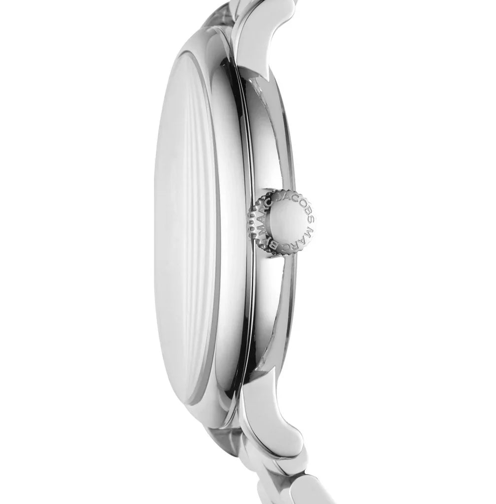 Marc By Marc Jacobs Baker watch side profile showing case thickness and crown