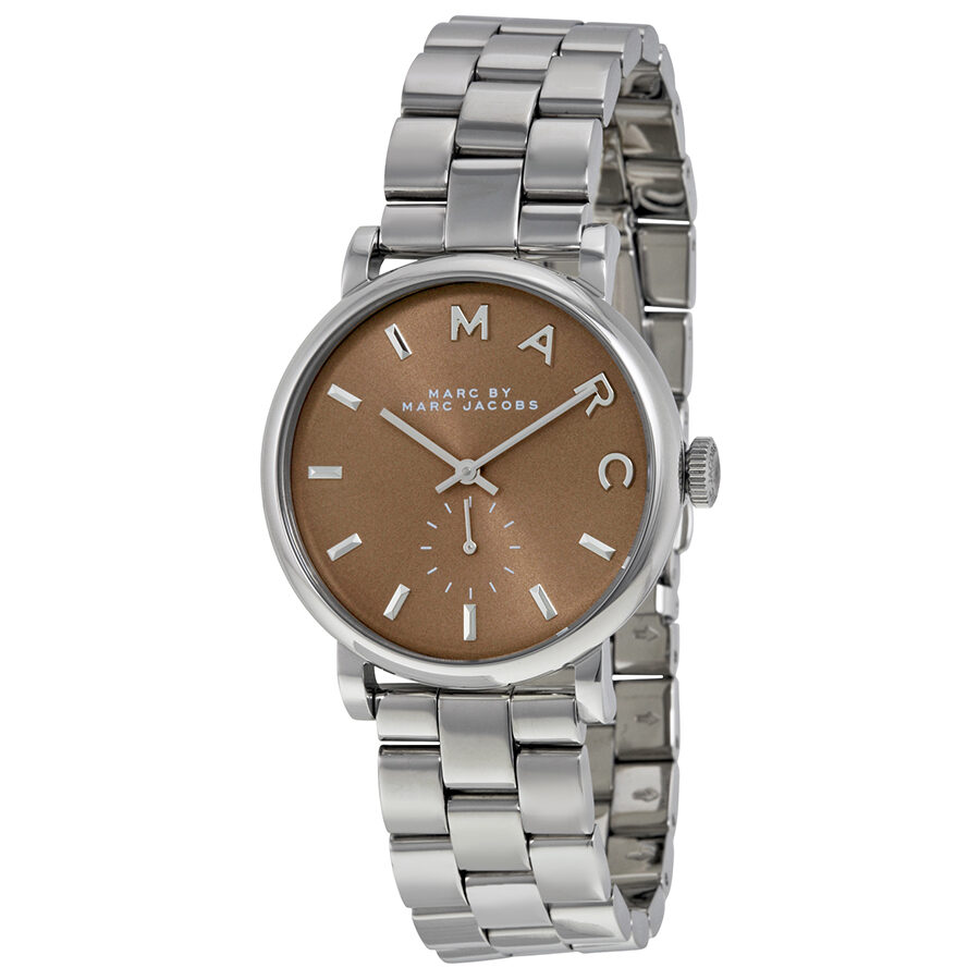 Marc By Marc Jacobs Baker watch with brown dial and silver-tone stainless steel bracelet