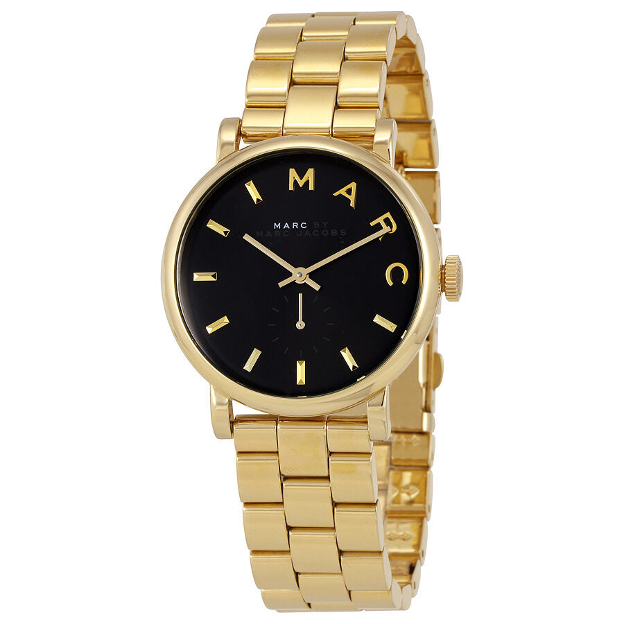 Marc By Marc Jacobs Baker Black Dial Gold Tone Watch - MBM3355