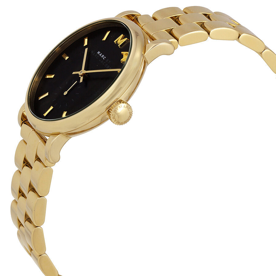 Marc By Marc Jacobs Baker Black Dial Gold Tone Watch - MBM3355