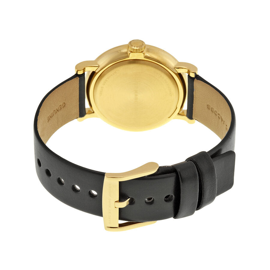 Marc By Marc Jacobs Baker Black Dial Leather Ladies Watch - MBM1269