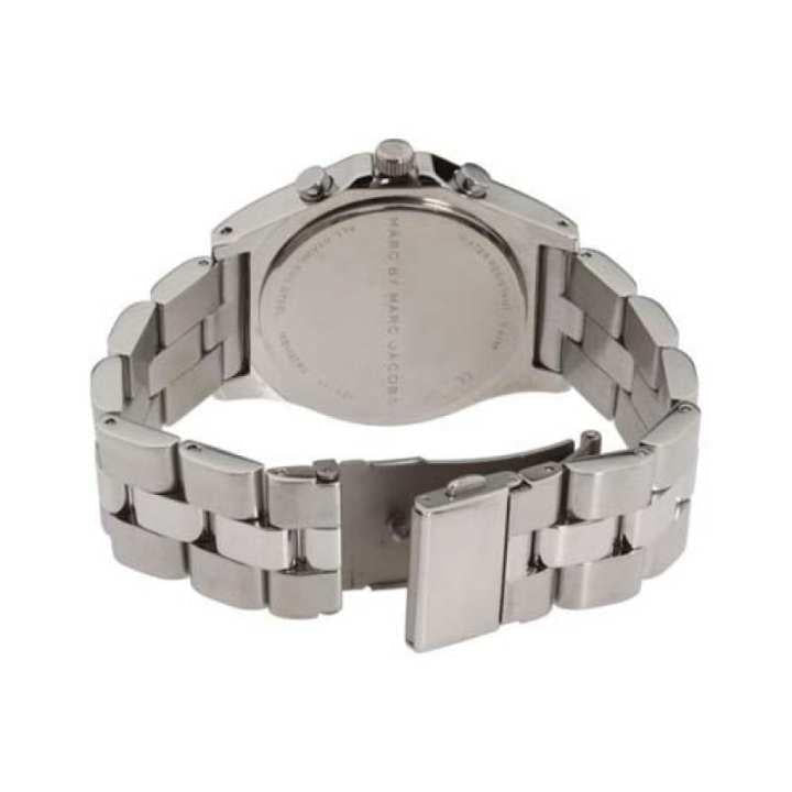 MARC BY MARC JACOBS Amy MBM3080 watch caseback showing stainless steel case and bracelet attachment