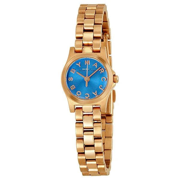 Marc by Marc Jacobs Henry Dinky rose gold watch with blue dial and rose gold bracelet
