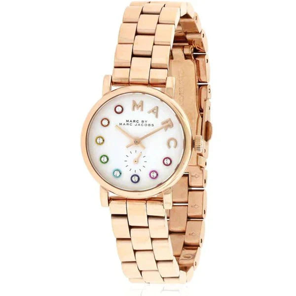 Marc By Marc Jacobs Baker Dexter white dial rose gold women's watch with colorful markers