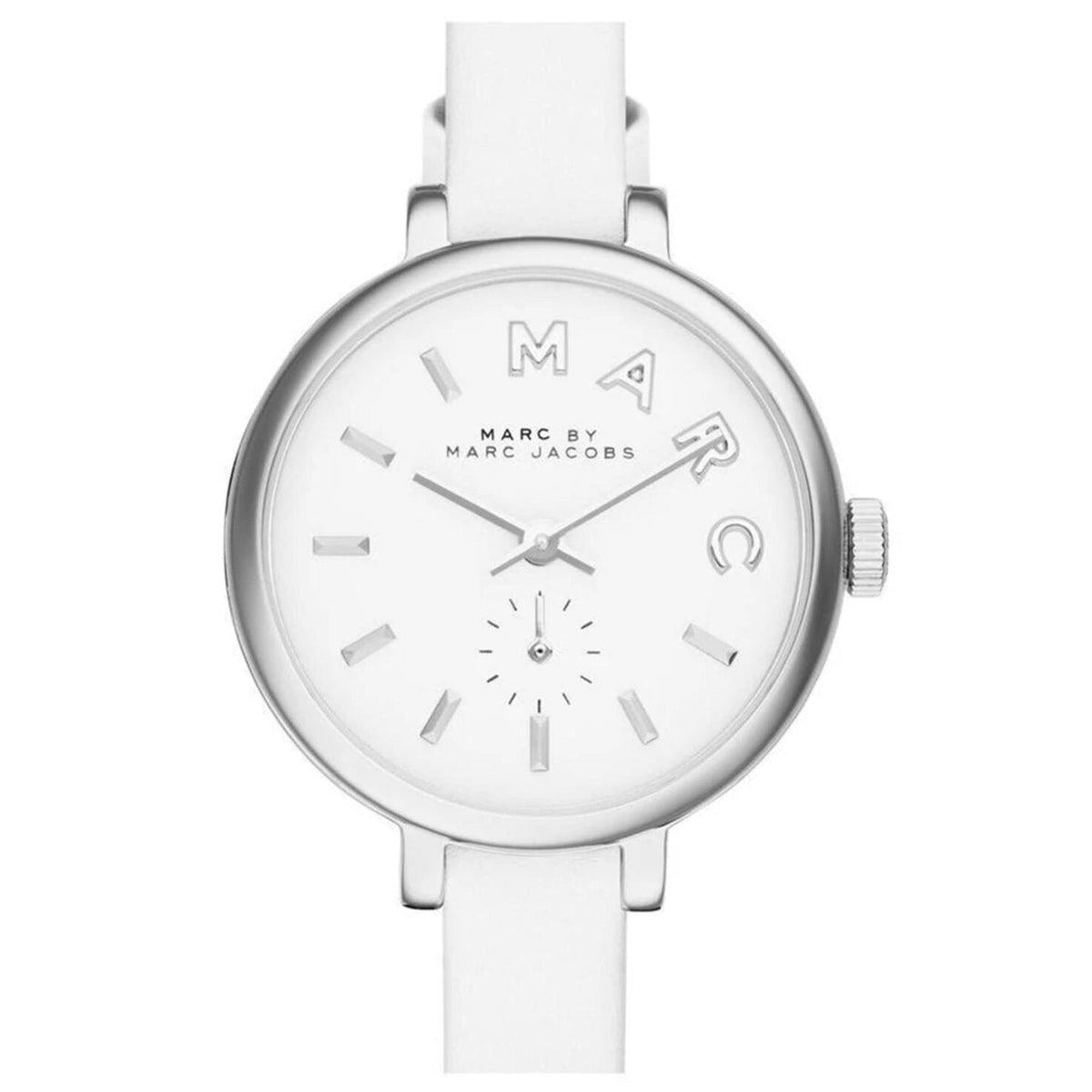 Marc By Marc Jacobs Sally White Dial White Leather Strap Women's Watch - MBM1350