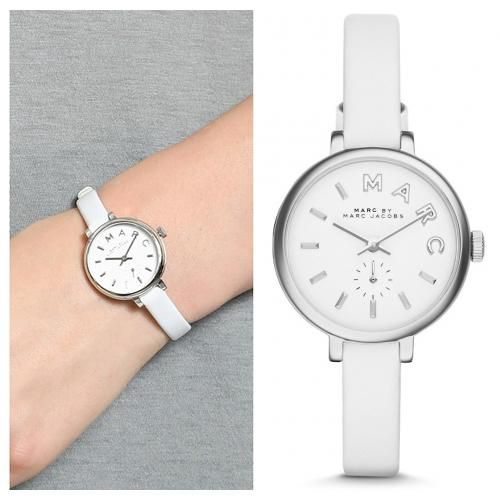 Marc By Marc Jacobs Sally White Dial White Leather Strap Women's Watch - MBM1350
